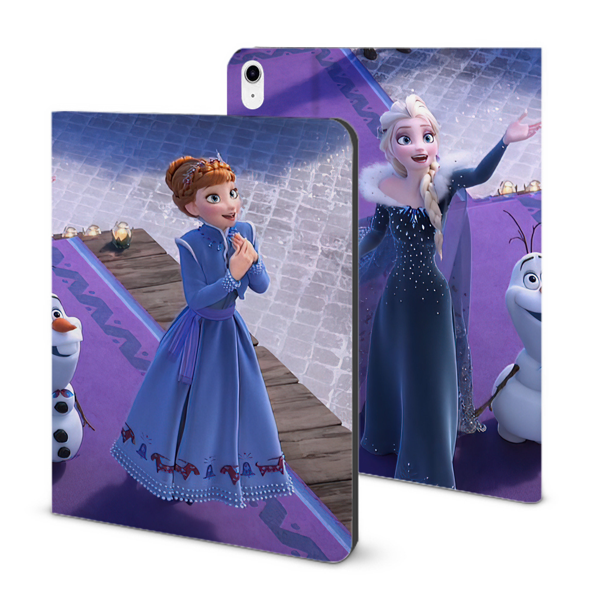 （画像用） アナと雪の女王 アンナ エルサ Frozen Anna Elsa IPad ケース ブック型 PUレザー TPU 耐衝撃 軽量 薄型 ペン収納なし 全面保護 IPad 各モデル対応